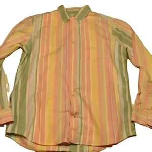 Gap 100% Cotton striped, pastel shirt Size Medium